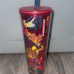 Starbucks Floral Tumbler with Straw